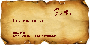 Frenyo Anna névjegykártya