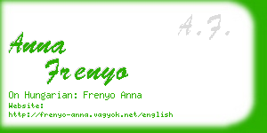 anna frenyo business card